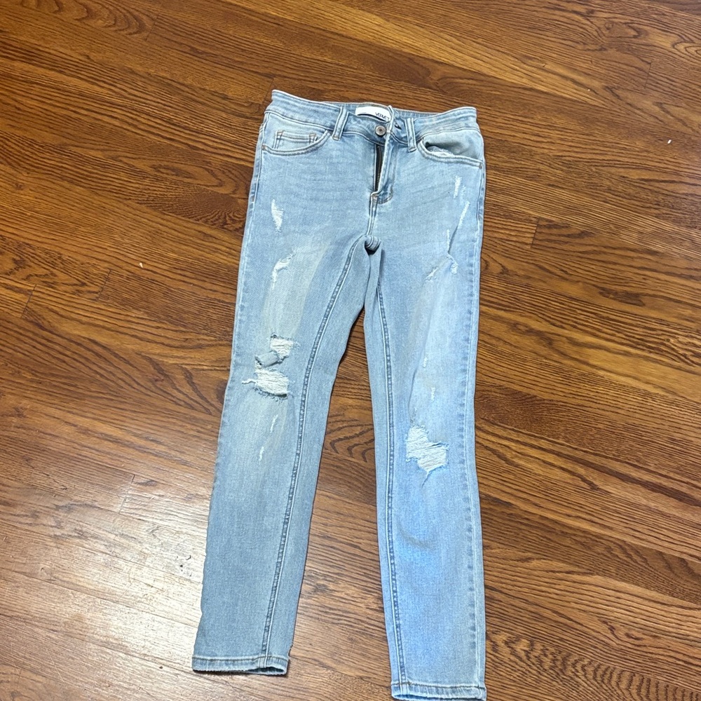 VERVET Light Blue Distressed Women Jeans